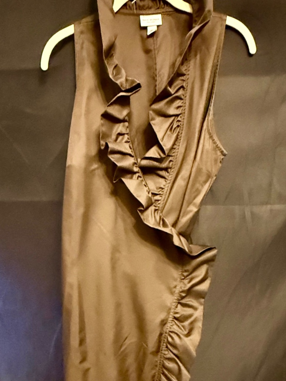 Brown Isaac Mizrah Sleeveless Wrap Dress (XL)